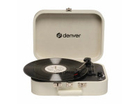Denver Gira-discos 33/45/78rpm Vintage 2x10w Bege Denver Gira-discos 33/45/78rpm Vintage 2x10w Bege